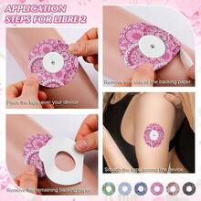 1 Box - 2/6/10pcs Adhesive Patches For Libre 2 Sensor, Mandala Floral CGM Patch Waterproof CGM Cover Sweat-Proof Colorful Sensor Blood Glucose Monitoring Protective Cover Detachable Strap - View 7