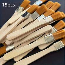 15Pcs Multi-Functional Paint Brush Set With Wooden Handle, Versatile Artist Brushes For Acrylic, Oil Painting, DIY Crafts & Dust Cleaning - Multicolor - View 1