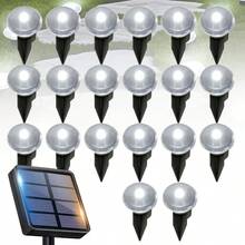 Dusk‑To‑Dawn Solar Buried Ground Lights, Warm LED Glow, In‑Ground Disk Lamp For Outdoor Garden Yard Path Landscape Lighting - Black - View 4