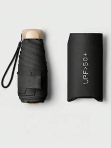 1pc Lightweight Portable Travel Umbrella, Waterproof Design, Manual Open/Close, 6 Reinforced Ribs, UV Protection, Unisex (Due To Batch Differences, Umbrella Fabric Material, Rib Color, English Letter Pattern Design, Button Shape And Rib Color Combination Are Random, Please Understand The Inconvenience Caused). Spring/Summer Selection, Bridesmaid Gift, Room Decor, Bedroom Decor, Beach Travel, Suitable For Men And Women - Multiple Styles - View 13