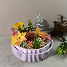 Fluted Round Storage Bowl Silicone Mold, Ribbed Jewelry Trinket Dish Candle Holder Tray Mold, DIY Epoxy Resin Concrete Cement Plaster Casting Craft For Home Decor - Striped Storage Bowl Silicone Mold - View 4