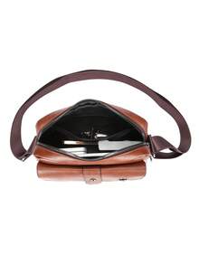 1pc Men's PU Crossbody Bag, Vintage Style Personal Item Storage Bag, Travel & Commute, Perfect Gift For Boyfriend - Crossbody Bag - View 4