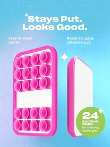 Portable Silicone Suction Cup Phone Stand With Mirror - Multi-Functional Hands-Free Selfie Stand, Strong Adsorption, Suitable For Makeup, Watching Videos, Office, Fitness, Shower And More, Compatible With Android Phones, Perfect Mother's Day And Birthday Gift, Fashionable Gift For Friends And Family, Girly Design, Back To School Gift - Multicolor - View 6