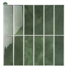 Self-Adhesive Anti-Splash Wall Tile, 12*12 Inch Green Marble Strip Self-Adhesive Wall Tile, Glossy Waterproof Oil-Resistant Removable Mosaic Tile Sticker, 2D Textured Decorative Wall Sticker, Suitable For Kitchen, Bathroom, RV, Laundry Room Wall Decoration - Dark Green Large Size - View 14