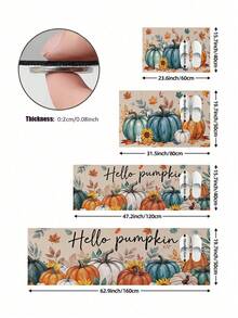 1/2pcs Thanksgiving Pumpkin Pattern, Vintage Diatomaceous Earth Mat, Super Absorbent, Non-Slip, Perfect For Bathroom, Kitchen And Dining Room, Quick Drying, Perfect Gift For Home Decor And Bathroom Mat, Thanksgiving Holiday Gift! - Multicolor - View 7