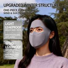 MESHUOKAI Women's Adult Winter Full Coverage Warm Face Mask, Flip-Up Mouth Design For Drinking, Windproof And Cold-Resistant Reusable Mask, Suitable For Cycling And Hiking - Multicolor - View 3