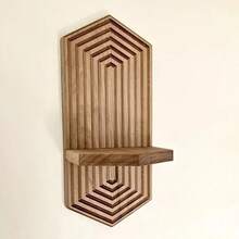 Hexagonal Floating Shelf For Plants And Small Items, Mid Century Modern Boho Wall Decor,Bohemian Diamond Shaped Room Decor Wall Shelf. - Multicolor - View 8