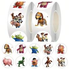 Disney Panini Cartoon Story Round Roll Self-Adhesive Stickers, Multi-Character Printed Decorative Labels, Suitable For Gift Wrapping And Scrapbooking - Multicolor - View 2