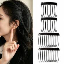 1/4/8pcs Practical Hair Accessories, Invisible Hair Combs, Side Volumizing Hair Clips, Small Bangs Hair Clips, Top Volumizing Clips, For Hairstyling, Makeup Fixing And Holiday Gift Hair Accessories - Black - View 14