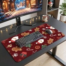 Holiday Christmas Print Large Extended Gaming Mouse Pad, Non-Slip Rubber Base, Smooth Sliding Surface, Multi-Functional Desk Mat For Computer Office Home Study, Holiday Abstract Desktop Decor - A - View 6