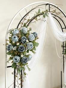 1pc Artificial Rose Bouquet, Suitable For Home Decor, Kitchen Decor, Autumn Decor, Outdoor Decor, Table Decor, Wedding Decor, Artificial Plants, Women's Gift, Back To School - Blue - View 9