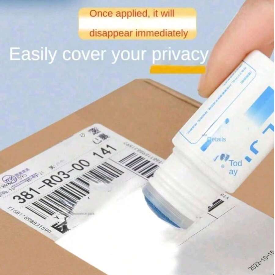 20ml Thermal Correction Fluid, Pen-Style Design, Suitable For Marking And Covering Waybills, Receipts, Addresses And Other Information, Simple And Practical, Suitable For Home And Transportation Use., Back To School - A - View 1