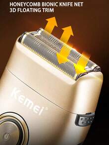 Kemei KM-3209 Electric Shaver Double-Layer Reciprocating Razor Daily Men's Beard Shaver With Charging Base Dry And Wet Use USB Rechargeable Powerful Shaver Men's Birthday Gift - Black - View 5