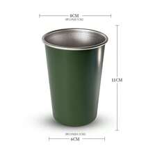 Outdoor Camping Stainless Steel Coffee Cup, Camping Water Cup, Tea Cup, Portable 350ML Wide Mouth Cup, Stackable Storage - Multicolor - View 10