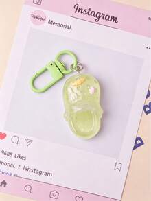 1/6pcs Icy Translucent Glitter Jelly Color Cartoon Clogs, With Fork, Croissant, Cream Decoration, Suitable For Daily Matching, Bag And Backpack Charms, Commemorative Gift For Friends - Multicolor - View 11