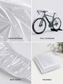 1/3/5/10pcs Road Vehicle Protective Cover, High Transparency Material Doesn't Block Color, Elastic Closure Quick Wear, Fits Road Vehicles, Mountain Bikes And Various Cycling Gear, Portable Transparent Bicycle Cover - Bicycle Transparent Cover - View 8
