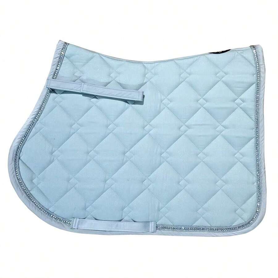 TGW RIDING High-Gloss Chain Jewelry Saddle Pad, Combining Exceptional Durability With Luxurious Design, Ideal For Discerning Riders. Featuring Tough Outer Material And Cool, Dry Lining. - Light Grey - View 1