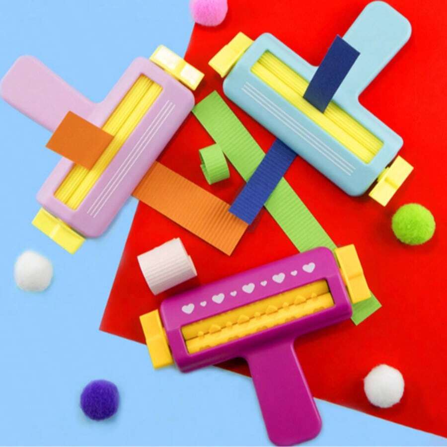 1pc Random Mixed Color Paper Edge Trimmer, Suitable For Handmade Crafts, Perfect For Cutting Aluminum Foil, Cardboard And Wax Paper - A - View 1