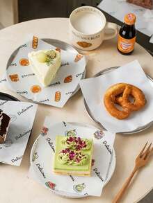 100/50/1pc Oil-Resistant Baking Paper, Wax Paper, Suitable For Cakes, Sandwiches And Desserts, Also Can Be Used As Fast Food Packaging, Tray Liners, Air Fryer Liners And General Kitchen Use. - Multicolor - View 7