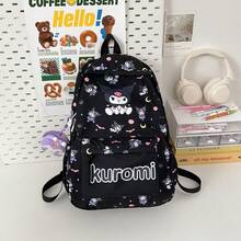 Sanrio Hello Kitty Pink All-Over Print Oxford Fabric Student Backpack, Cute Cartoon Character Large Capacity School Bag, Japanese Style Multi-Pocket Lightweight Daypack, Suitable For Students Travel And Daily Campus Use - A - View 6