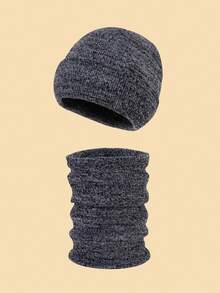 2pcs/Set Unisex Kids Knit Hat + Scarf Set, Warm Autumn/Winter Children's 2 Pieces Set, Fashion Knit Hat Set, Solid Color Kids Outfit - 2PCS - View 17