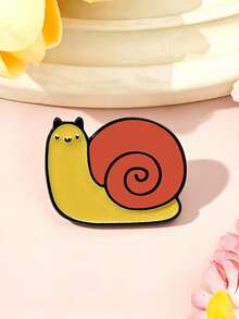 1pc Healing Cartoon Snail Brooch, Soft Cute Appearance, Full Of Energy, Exquisite Craftsmanship, Small And Versatile, Suitable For Suits, Backpacks, Jackets, Collars, Creative Gift Item Full Of Childhood Innocence - Multicolor - View 3