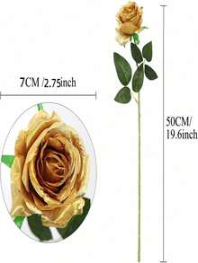 1/5/10/12/20pcs Gold 20 Inch Artificial Roses, High-End Artificial ...