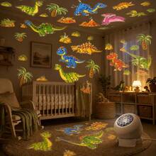 LED Dynamic Dinosaur Projection Light, USB Plug-In Night Light, 360° Adjustable Angle, Whole Room Dinosaur Projection Light, Suitable For Living Room, Party Decoration, Birthday Gift, Christmas Decoration Light - White - View 7