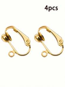 4/20/40pcs Clip Earrings, Copper With Easy-Open Rings, DIY Jewelry Making Set, Gold And Silver Colors Available, Suitable For Women - Clip-on Earrings - View 7