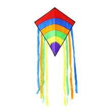 Multi-Tail Curved Diamond Kite, Rainbow Gradient, Heavy-Duty Fabric, Multiple Streamers, Easy To Fly In Light Wind, 3 Styles For Outdoor Beach Lawn - Multi-tail Colorful Diamond Kite-2 - View 6