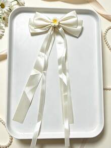 1/2/4pcs/Set Plumeria Ribbon Bow Hair Clips, Sweet Hair Accessories - Suitable For Girls And Women, Applicable For Daily Outings, Vacations, Parties And Photo Shoots - Multicolor - View 7