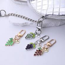 1pc Women's Niche High-End Fruit Grape Rhinestone Keychain, Fresh Artistic Backpack Pendant, Exquisite Bag Charm - Multicolor - View 1