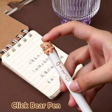 2/4pcs Cute Lazy Bear Design Neutral Gel Pens, Smooth Writing 0.5mm Black Ink - Multicolor - View 4