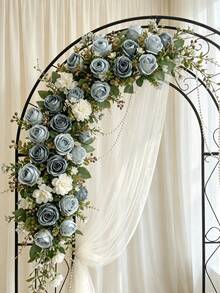 1pc Artificial Rose Bouquet, Suitable For Home Decor, Kitchen Decor, Autumn Decor, Outdoor Decor, Table Decor, Wedding Decor, Artificial Plants, Women's Gift, Back To School - Blue - View 2
