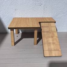 1 Set Solid Wood Double-Layer Platform Table With Climbing Ladder, Suitable For Hamsters, Guinea Pigs, Teddy Bear Hamsters As Climbing Ladder, Hiding Place And Landscape Platform, Suitable For Small Pets, All Seasons - Apricot - View 10
