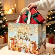 10/20pcs Set Large Christmas Gift Bags With Handles - Extra Large Party Gift Bags (12.8 X 9.84 X 6.99 Inches) - Printed With Santa Claus, Snowman And Christmas Tree Patterns, Reusable - Suitable For Holiday Shopping, Christmas Parties And Gift Giving - Ideal For Birthdays And Various Events, Cheerful Design, Durable And Sturdy, Also Serves As Festive Decoration - A - View 8