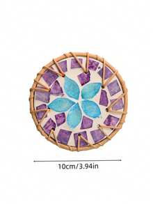 1pc/2pcs Lightweight Luxury Woven Colorful Shell Coasters, Natural Pearl Mother-Of-Pearl Heat Resistant Insulation Pads, Anti-Scald Tea Cup & Teapot Mats, Exquisite Home Tabletop Decor, Suitable For Coffee Tables, Kitchen Dining Tables, Party Table Decorations - Multicolor - View 19