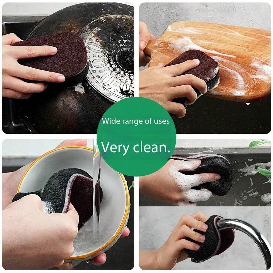 2pcs Magic Sponge Cleaning Eraser, Abrasive Sponge, Multi-Functional Cleaning Sponge, Rust-Proof Foam Cleaning Eraser Suitable For Pots, Kitchen, Tile Walls And Sinks, Cars, Motorcycles - Multiple Styles - View 1