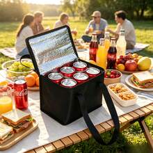 1pc Outdoor Picnic Foldable Insulated Tote Bag, Can Hold Cola And Beer, Keeps Warm, Lunch Box Storage Bag, Essential For Outdoor Picnic And Daily Storage - Portable Square - View 3