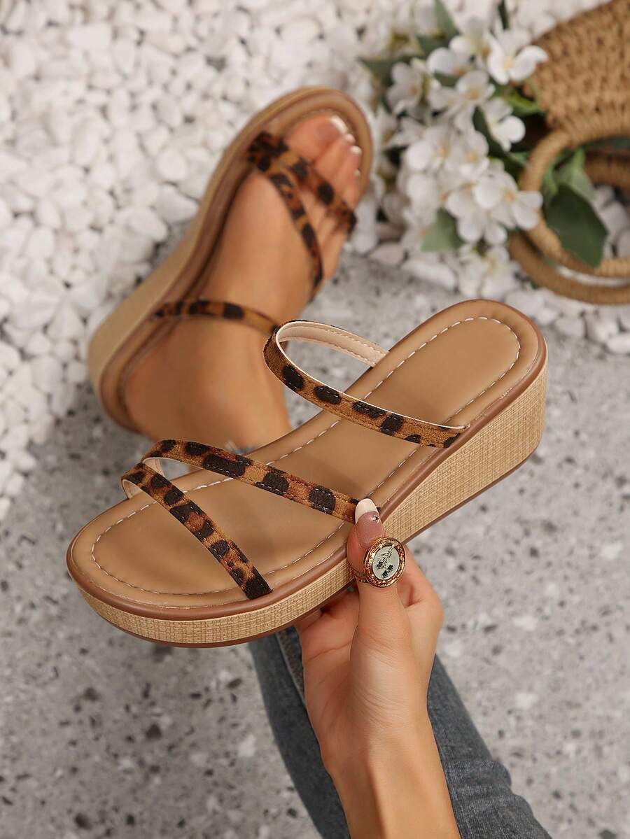 Spring/Summer New Vintage Classic Wedge Platform Sandals For Women, Casual Comfortable Open Toe Sandals For Outdoor Wear - Multicolor - View 1