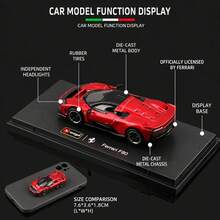 Burago Ferrari Model Mobil Sport Paduan Logam Bimegao Seri F80 Skala 1/64, IP Berlisensi Resmi, Koleksi Mobil Miniatur, Hiasan Pajangan Meja - MultiWarna - View 4
