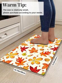 1/2pcs Thanksgiving Maple Leaf Pattern, Vintage Diatomaceous Earth Mat, Super Absorbent, Non-Slip, Perfect For Bathroom, Kitchen And Dining Room, Quick Dry, Perfect Gift For Home Decor And Bathroom Mat, Thanksgiving Holiday Gift! - Multicolor - View 12