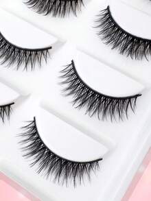 5 Pairs Natural Long Cross Fish Tail False Eyelashes 6-12mm Suitable For Daily/Party/Date/Vacation/Wedding/Work And Other Occasions - Black - View 5