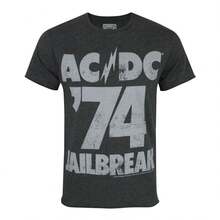 Amplified Mens AC/DC 74 Jailbreak T-Shirt - Charcoal - View 1