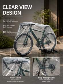 1/3/5/10pcs Road Vehicle Protective Cover, High Transparency Material Doesn't Block Color, Elastic Closure Quick Wear, Fits Road Vehicles, Mountain Bikes And Various Cycling Gear, Portable Transparent Bicycle Cover - Bicycle Transparent Cover - View 4