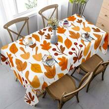 1pc Soft Fashionable Beautiful Autumn Leaf & Berry Pattern Tablecloth, Machine Washable & Easy To Clean, Dining Table / Coffee Table / Desk / Side Table, Picnic / Outdoor Table / Camping Table, Exquisite Living, Home Textile - A - View 5