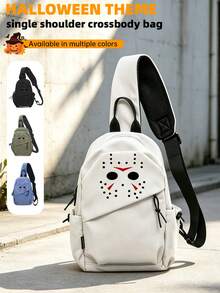 Myco Ghost Pattern Lightweight Business Casual Small Crossbody Bag, Casual Letter Pattern, Suitable For Teen Girls, Women, College Students, - Multicolor - View 3