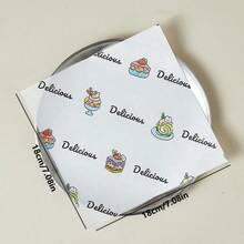 100/200pcs Cartoon Cake Baking Paper, Suitable For Cakes, Gift Packaging,Valentine's Day Cookie Packaging, Christmas, Holidays, Parties,Etc. Materials Include Handmade Paper,Baking Paper,Oil-Proof Food Paper, Wax Paper, Baking Tools, And Kitchenware. - Multicolor - View 3