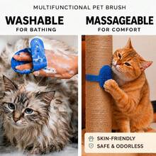 7Pcs Dog Grooming Kit, Pet Bath Supplies Deshedding Brush Dogs Cats - Blue - View 7