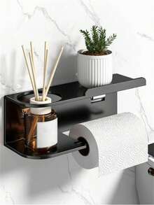 1pc Wall-Mounted Tissue Holder, Can Be Used As Bathroom Fragrance Storage Rack, Multi-Function Storage Rack, Toilet Paper Holder, Suitable For Kitchen And Bathroom, Bathroom Accessories - Multicolor - View 1